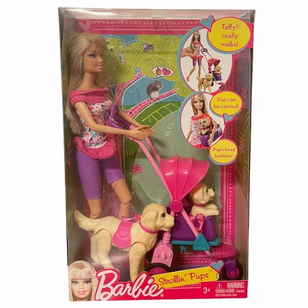 Vintage Barbie Strollin Pups Set Y2K Vintage Toys Collectible Rare Retro Pet Dog